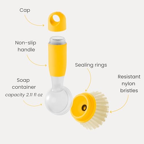 Rengo Dish Brush with Soap Dispenser