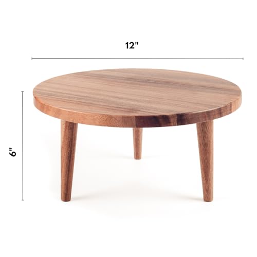 Acacia Wooden Round Footed Serving Board