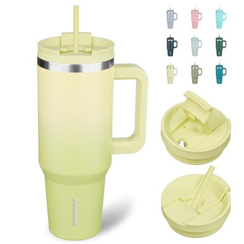 40 oz Insulated Tumbler with Handle & Straw
