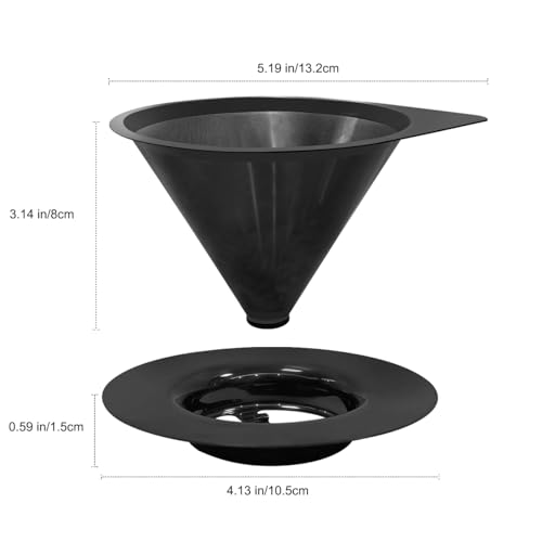 Pour Over Coffee Dripper Reusable Coffee Filter Paperless Coffee Filter Stainless Steel Pour Over Coffee Maker Cone Coffee Dripper for 1
