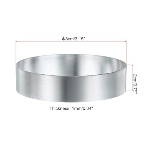 Round Cake Ring 3.15 x 1 Inch Seamless Stainless Steel Pastry Mousse Dessert Ring Mirror Coating for Baking Cooking English Muffins Crumpet Making Tool