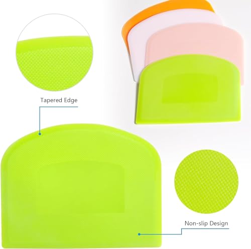 Dough Scraper 5 PCs PE Plastic Bench Scraper Flexible Bowl Scraper