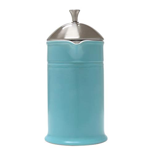 Stoneware French Press with Stainless Steel Plunger and Lid