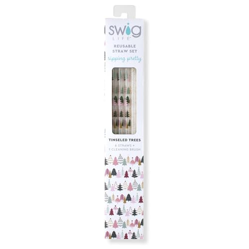 Pack of 6 Reusable Plastic Straws with Cleaning Brush (6 Count)