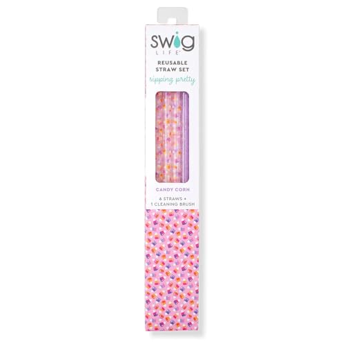Reusable Straw Set with Cleaning Brush (6 Count)