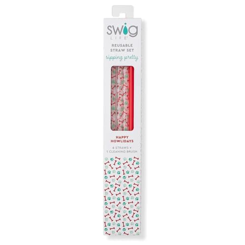 Pack of 6 Reusable Plastic Straws with Cleaning Brush (6 Count)