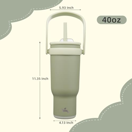 40 oz Tumbler with Handle and Straw