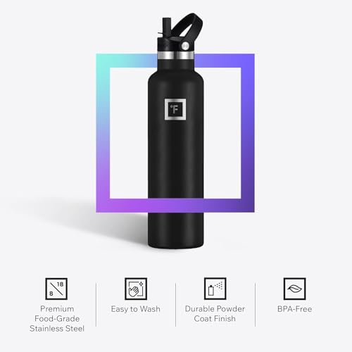 24 oz Narrow Mouth Water Bottle with Straw