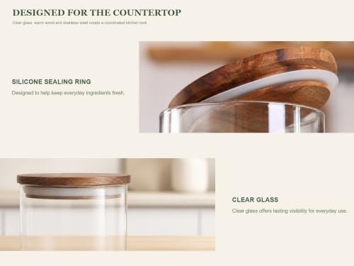 18 oz Glass Seasoning Jars with Wood Lids
