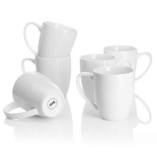 Porcelain White Coffee Mugs (6 Count)