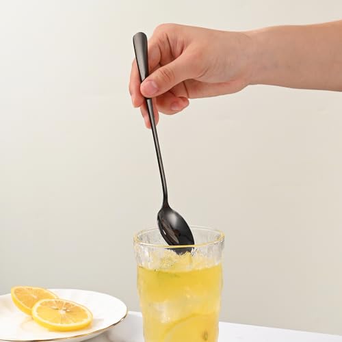 7.5 Inches Black Coffee Stirring Spoons Set (8 Count)