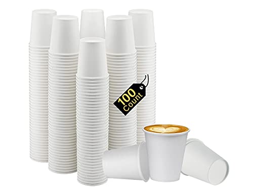 White Disposable Paper Coffee Cups (100 Count)