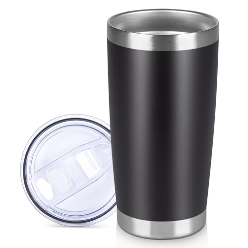 20 oz Tumbler Stainless Steel Tumblers Bulk with Lid Double Wall Insulated Coffee Tumbler Cups for Hot & Cold Drinks Powder Coated Travel Coffee Tumbler Mug Metal