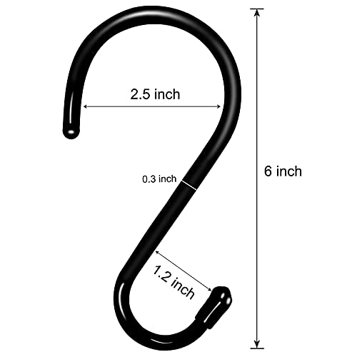 4 Pack Large S Hooks for Hanging Heavy Duty (4 Count)