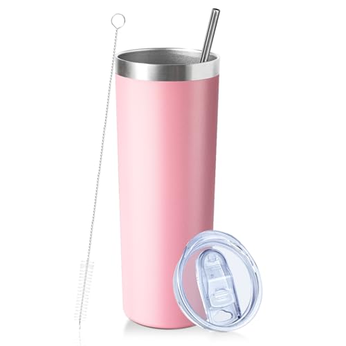 20 oz Skinny Tumbler with Lid and Straw (8 Count)