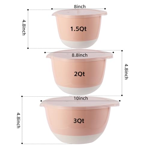 3 Small Mixing Bowls Set with Lids