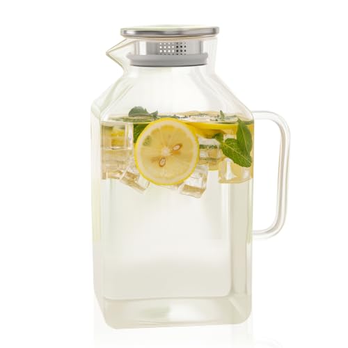 Glass Pitcher with Lid and Spout