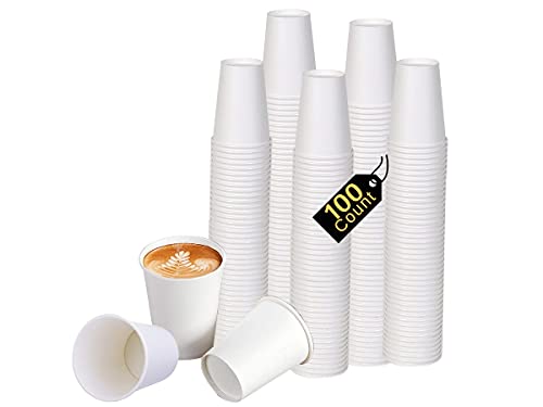 White Disposable Paper Coffee Cups (100 Count)