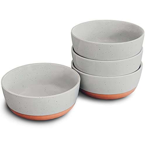 Ceramic Flat Bowls Set of 4