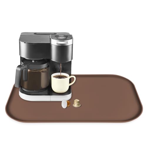 Silicone Coffee Maker Mat with Lip for Countertops