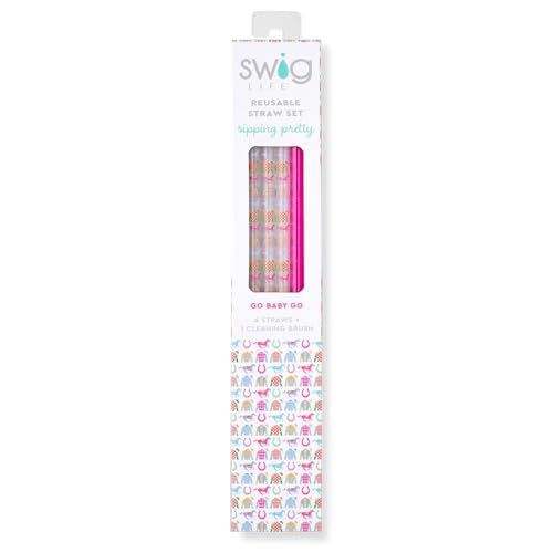 Reusable Straw Set with Cleaning Brush (6 Count)