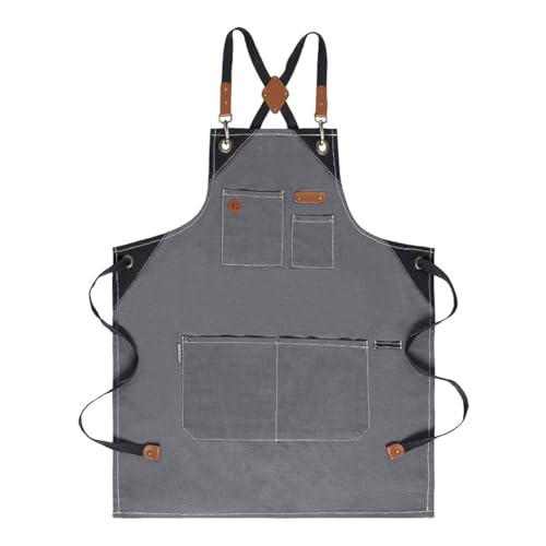 Chef Apron Recycled Cotton Kitchen Apron with an Adjustable Neck with Long Ties (2 Count)