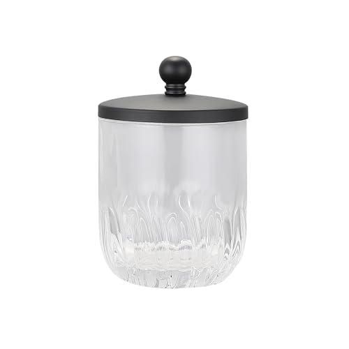 Glass Jar with Metal Lid for Bathroom Organization