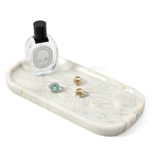 Marble Tray 10"x5" Marble Vanity Tray for Bathroom Countertop Kitchen Sink
