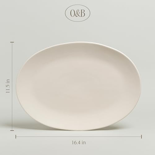 over&back Coupe Stoneware Serving Platter