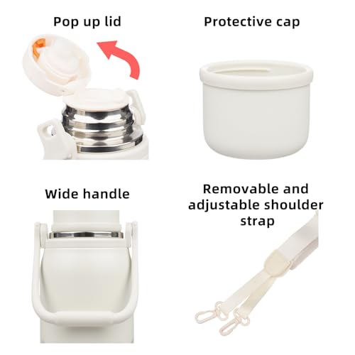 Stainless Steel Insulated Bottle with Handle & Strap