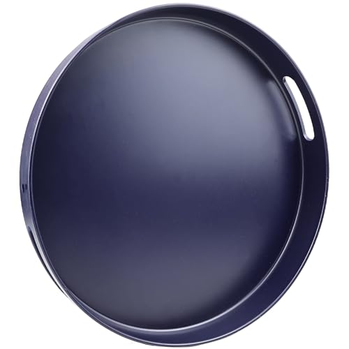 Navy Blue Decorative Serving Tray with Handles