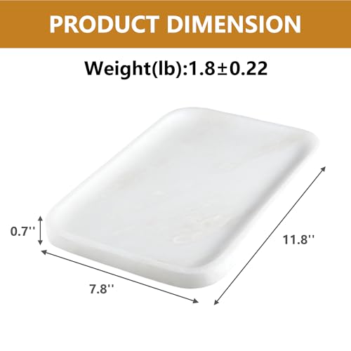 Vanity Tray 11.8inch Marble Bathroom Tray for Countertop