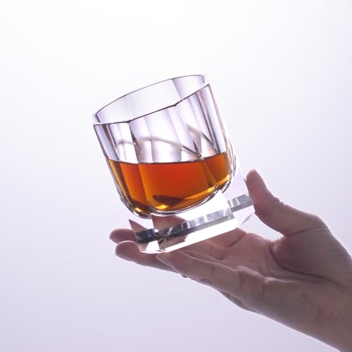 Crystal Whiskey Glasses Set of 2 Old Fashioned Glasses Hand Blown (2 Count)