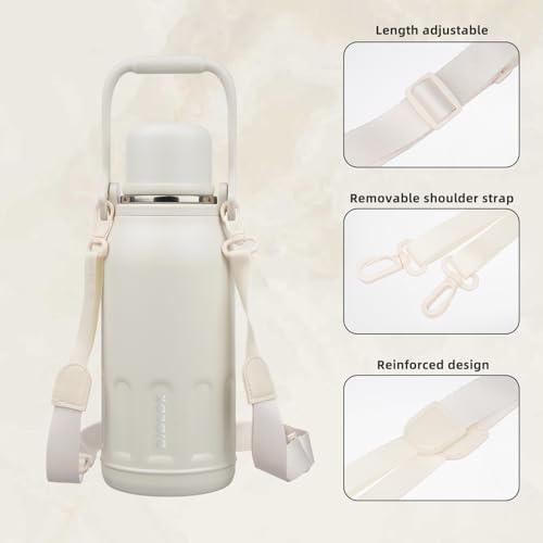 Stainless Steel Insulated Bottle with Handle & Strap