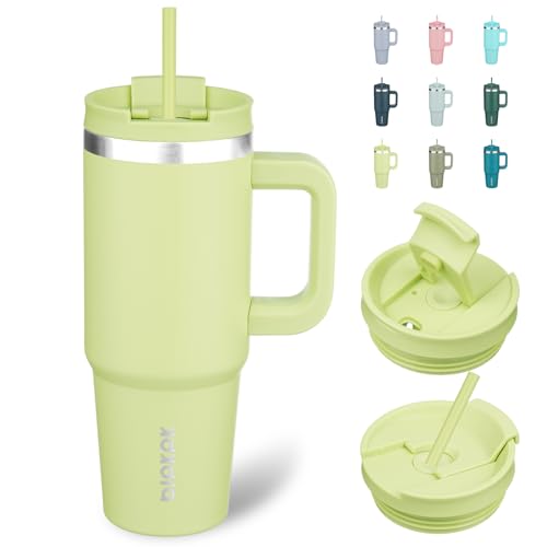 30 oz Insulated Tumbler with Handle & Straw