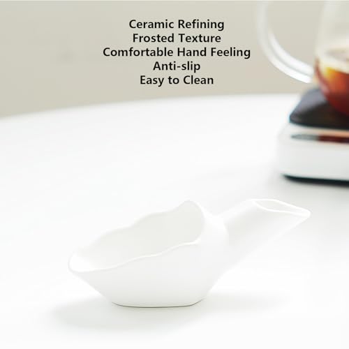Coffee Bean Measuring Scoop with Funnel Coffee Bean Dosing Cup Ceramic Ground Coffee Spoon For Coffee Tea Sugar Flour