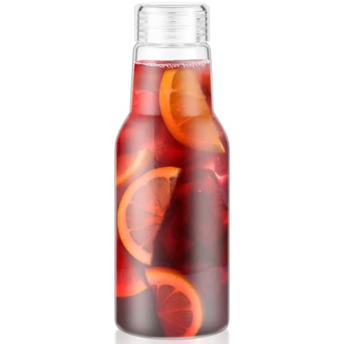 17 Oz Glass Juice Bottles with Lids