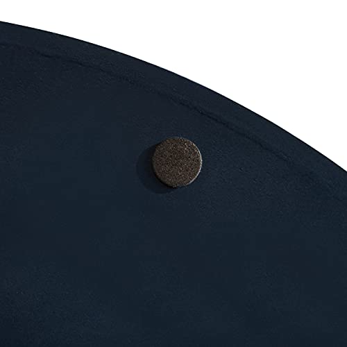Lipton Modern Round Tray; 15.5 Diameter; Navy and Silver; Decorative Accent Tray for Storage and Display