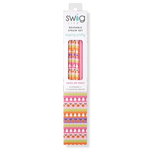 Reusable Straw Set with Cleaning Brush (6 Count)