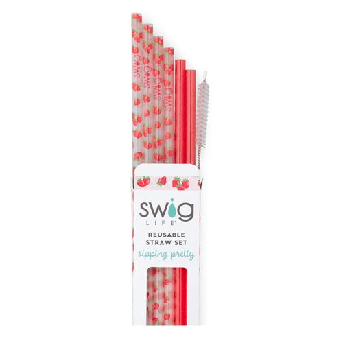 Reusable Straw Set with Cleaning Brush (6 Count)