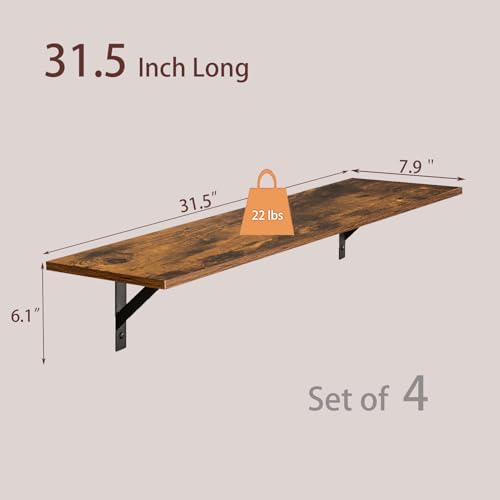 Long Wall Shelves (4 Count)