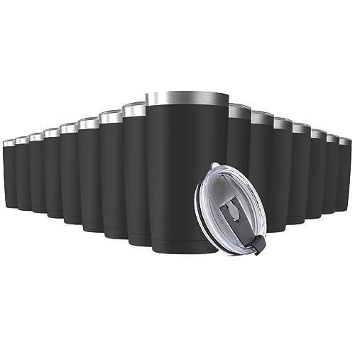 16 Pack 20oz Tumbler Vacuum Insulated Travel Mug with Lids