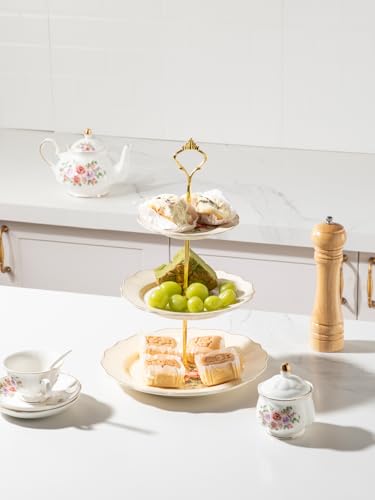 Sweejar 3 Tier Ceramic Cake Stand Wedding