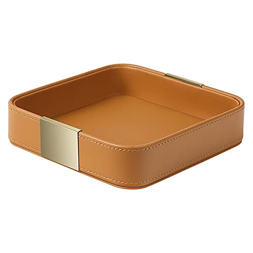 Leather Tray Desktop Storage