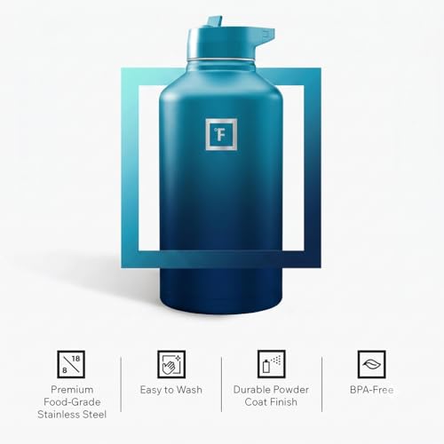 64 oz Wide Mouth Water Bottle with Straw