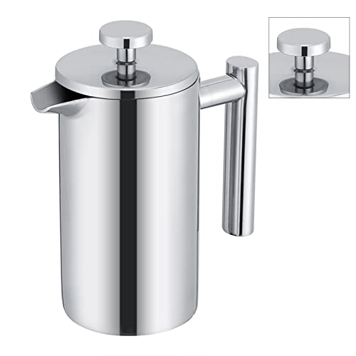 Double Walled Stainless Steel French Press Coffee Maker 12 oz