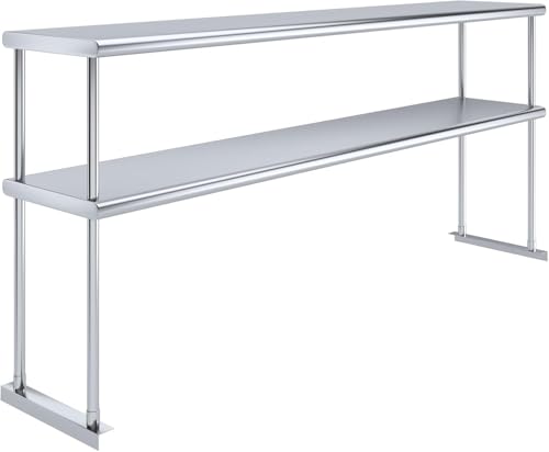 72" x 14" NSF Stainless Steel Double Overshelf