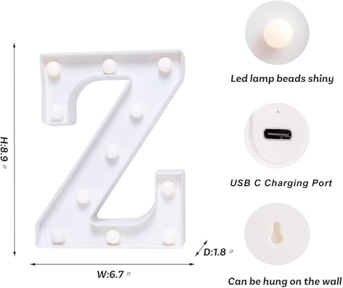 Rechargeable LED Letter Lights Sign Marquee Light Up Letters Sign for Night Light Wedding