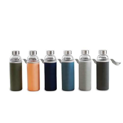 Clear Glass Bottles with Lids (6 Count)