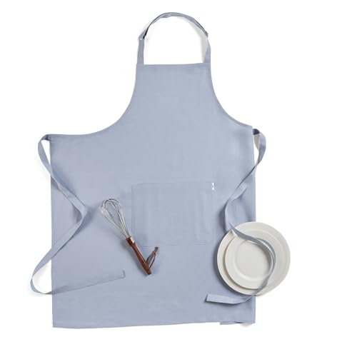 100% Pure Linen Apron Dusty Blue